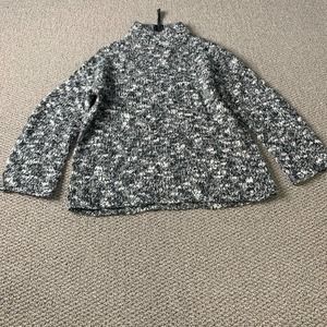 Belford Womens Sweater Size Small Black/White/Gray Wool Blend Knit Mock Neck‎
